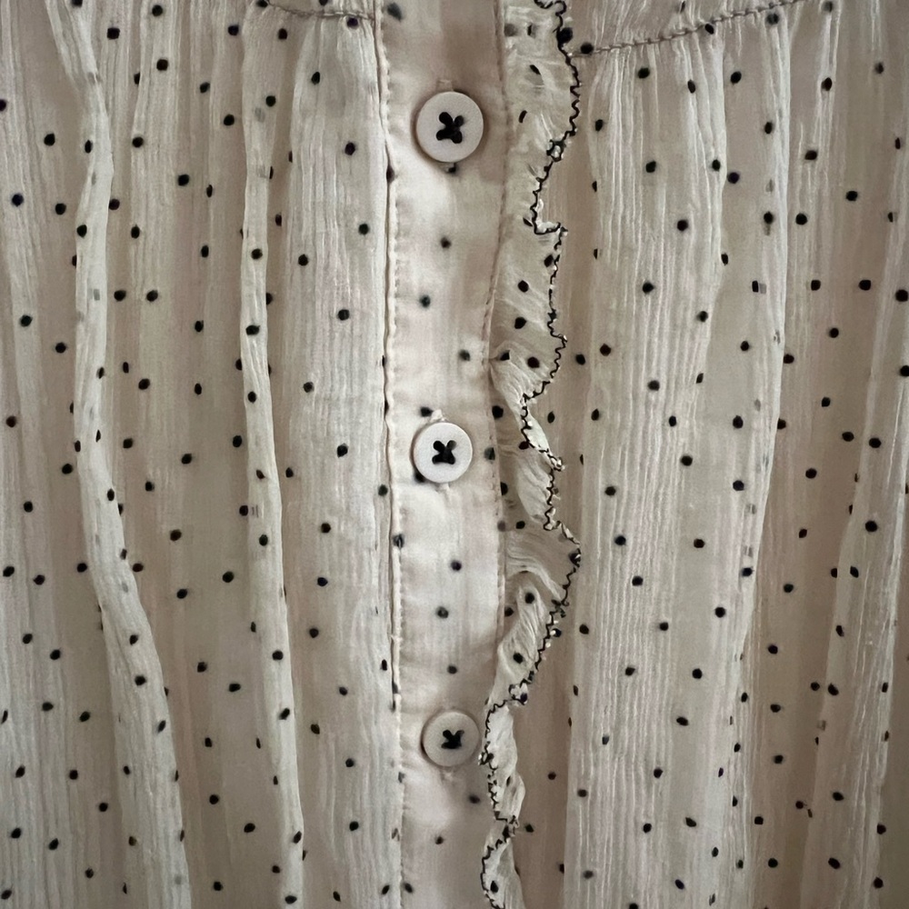 Sundance Cream Polka Dot Ruffle Blouse - Picture 4 of 5